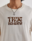 True Religion Wavy Logo Buddha Face Tee