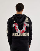 True Religion Applique Full-Zip Fleece Hoodie