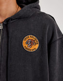 True Religion Crystal Tiger Vintage Zip Fleece Hoodie