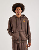 True Religion Crystal Tiger Vintage Zip Fleece Hoodie
