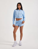 True Religion Full-Zip Fleece Cropped Hoodie