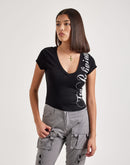 True Religion Cap Sleeve V-Neck Tee