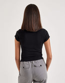 True Religion Cap Sleeve V-Neck Tee