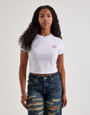 True Religion Crystal Buddha Baby Tee