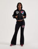 True Religion Crystal Logo Flare Fleece Pants