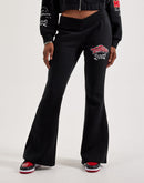 True Religion Crystal Logo Flare Fleece Pants