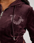 True Religion Crystal Velour Full-Zip Hoodie