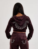 True Religion Crystal Velour Full-Zip Hoodie