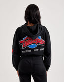 True Religion Crystal Patched Full-Zip Fleece Hoodie