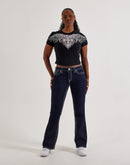 True Religion Crystal Wing Baby Tee