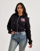 True Religion Cherry Shrunken Full-Zip Fleece Hoodie