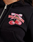True Religion Cherry Shrunken Full-Zip Fleece Hoodie