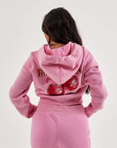 True Religion Cherry Shrunken Full-Zip Fleece Hoodie