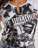 True Religion Paparazzi V-Notch Tee