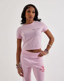 True Religion Crystal Buddha Baby Tee