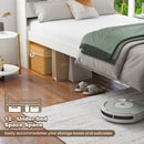 Twin Size Bed Frame With Storage Headboard and Charging Station-White