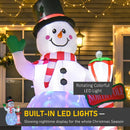 8ft Christmas Inflatables Outdoor Decorations Snowman with North Pole Sign