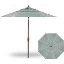 Treasure Gardens, 9 Foot Double Vent Crank Lift Round Market Umbrella, Spa on Bronze
