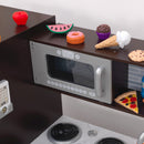 Uptown Wooden Play Kitchen and 30-Piece Play Food Accessories - Espresso