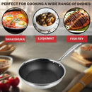 Vinod Nutri-Tech SAS Triply Stainless Steel Fry Pan 20 cm | Honeycomb Pattern Design Inside, Scratch Resistant, Food Safe & PFOA Free