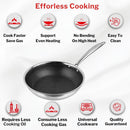 Vinod Nutri-Tech SAS Triply Stainless Steel Fry Pan 22 cm | Honeycomb Pattern Design Inside, Scratch Resistant, Food Safe & PFOA Free