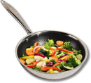 Vinod Nutri-Tech SAS Triply Stainless Steel Fry Pan 24 cm | Honeycomb Pattern Design Inside, Scratch Resistant, Food Safe & PFOA Free