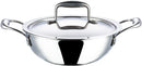 Vinod Platinum Triply Stainless Steel Extra Deep Kadai with Lid - 18cm (1.1L) (Induction Friendly)