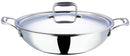 Vinod Platinum Triply Stainless Steel Deep Kadai with Lid - 24cm (2.5L) (Induction Friendly)