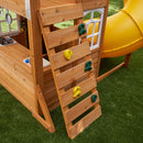 Castlewood Wooden Swing Set / Playset With Clubhouse, Mailbox, Slide and Play Kitchen - Yellow