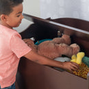 Austin Wooden Toy Box/Bench With Safety Hinged Lid - Espresso