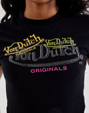 Von Dutch Originals Rhinestone Logo Tee
