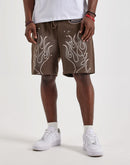 Von Dutch Acid Wash Fleece Sweat Shorts
