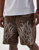 Von Dutch Acid Wash Fleece Sweat Shorts