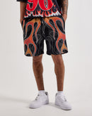 Von Dutch Allover Flame Fleece Sweat Shorts