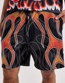 Von Dutch Allover Flame Fleece Sweat Shorts