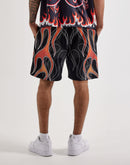 Von Dutch Allover Flame Fleece Sweat Shorts