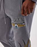 Von Dutch Flame Logo Fleece Pants