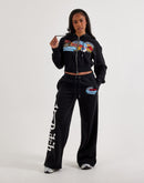 Von Dutch Patches Full-Zip Cropped Fleece Hoodie