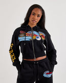 Von Dutch Patches Full-Zip Cropped Fleece Hoodie