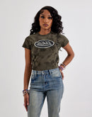 Von Dutch Tie-Dye Logo Crop Tee