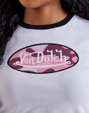 Von Dutch Camo Logo Ringer Tee
