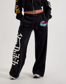 Von Dutch Patches Wide-Leg High-Waisted Fleece Pants