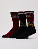 Von Dutch Flame Check Crew Socks 3-Pack