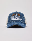 Von Dutch Miller Distressed Denim Trucker Hat