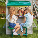 River Canyon Wooden Swing Set / Playset With Slide, Glider and Monkey Bars - Gray