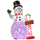 8ft Christmas Inflatables Outdoor Decorations Snowman with North Pole Sign