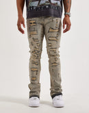 WAIMEA Stacked Rhinestone Distressed Denim Jeans