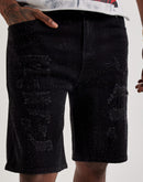 WAIMEA Distressed Rhinestone Denim Shorts