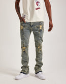 WAIMEA Stacked Moto Star Distressed Denim Jeans