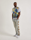 WAIMEA Slim Embroidered Cross Denim Jeans